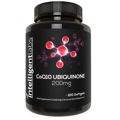 Intelligent Labs CoQ10 Ubiquinone 200mg Softgels | Coenzyme Q10 with MCT Oil for Max Absorption | Soy, Sugar, Gluten, and GMO-Free | 120 Servings | 120 Day Supply