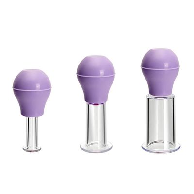 3 Size Facial Cupping Set for Face, Facial Cupping Therapy Set, Silicone Eye Face Vacuum Massage Cellulite Face Cups Facial Wrinkle Lifting Cup (Purple)