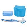 Anneome Denture Case and Brush Set Orthodontic Retainer Storage Box with Lid Leak-resistant Household Denture Holder Portable Travel Container for False Teeth Cleaning view 1