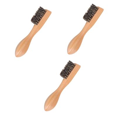 FOMIYES 3pcs Men Beard Shaving Brush Comb Beard Brush Styling Maker Wooden Hair for Men