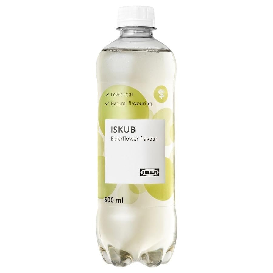 ISKUB Carbonated soft drink, elderflower flavour/with sugar and sweeteners, 500 ml