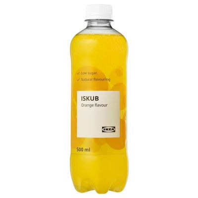 ISKUB Carbonated soft drink, orange flavour/with sugar and sweeteners, 500 ml