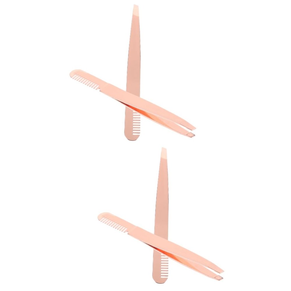 MAGICLULU 4pcs Eyebrow Tweezers for Women Precision Eyelash Tweezers Brow Shaping Tools Comb End for Eyebrow Plucking and Hair Removal