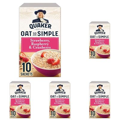 Quaker Oat So Simple Strawberry and Raspberry Porridge, Pack of 50
