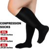 3 Pairs Unisex Compression Socks 4XL Plus Size Wide Calf, for Soothing, Comfy, Gradient supports, Prevents Swelling, Pain, Oedema. Large Cuffs, High Knee for Man and Woman view 4