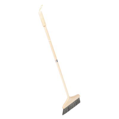 Ipetboom Soft Bristle Broom with Long Pine Handle for Floor Cleaning, Anti-static Indoor Sweeping Brush, Black Hair Suitable for Home, Kitchen, Living Room, and Carpet Dust Removal