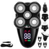 Electric Razor for Men, 5 in 1 Electric Razor for Men Bald Head Shaver LED Display Nose Hair Beard Trimmer Clippers Facial Cleansing Brush USB Rechargeable view 1