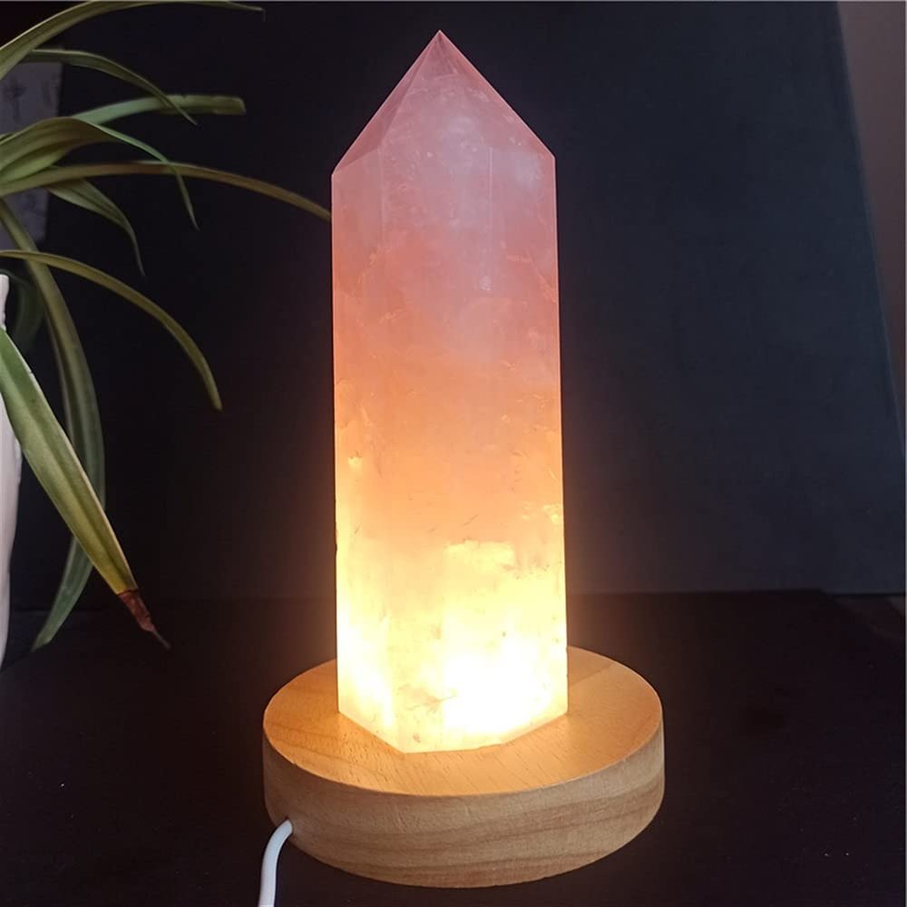 BIANMTSW Home Collections for 5.5ninch atural Quartz Crystal Obelisk Wicca Pure Handmade Rose Quartz lamp Home Decoration