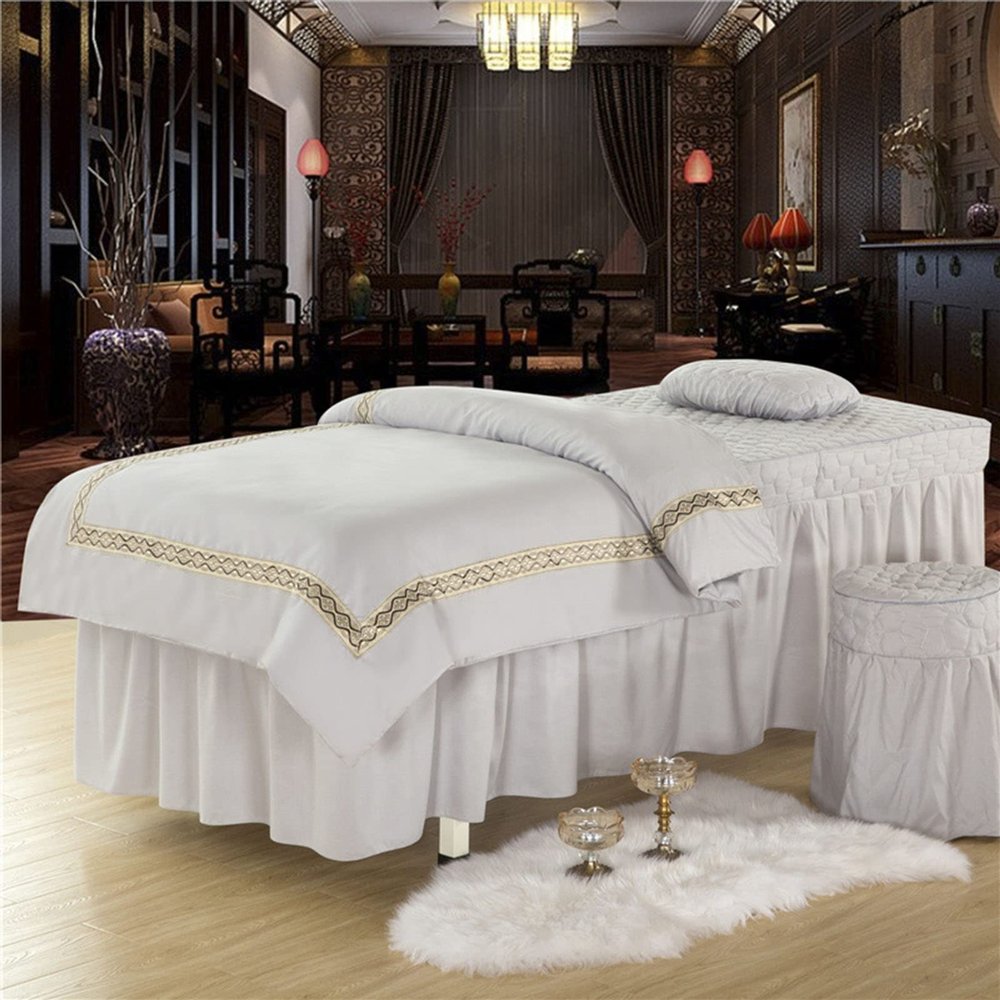 4-Piece Massage Bed Cover, Luxury Massage Table Sheet Sets Thicken Beauty Bedspreads Simple Salon Physiotherapy Bed Set Sheets (Color : H, Size : 190x75cm(75x30inch)) (J 185x70cm(73x28inch))