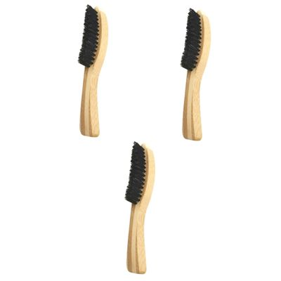FOMIYES 3pcs Portable Solid Wood Beard Brush Mustache Brush Practical for Home Barber Shop Salon Accessory