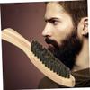 FOMIYES 3pcs Portable Solid Wood Beard Brush Mustache Brush Practical for Home Barber Shop Salon Accessory view 3