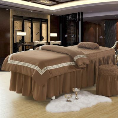 4-Piece Massage Bed Cover, Luxury Massage Table Sheet Sets Thicken Beauty Bedspreads Simple Salon Physiotherapy Bed Set Sheets (Color : H, Size : 190x75cm(75x30inch)) (K 190x70cm(75x28inch))