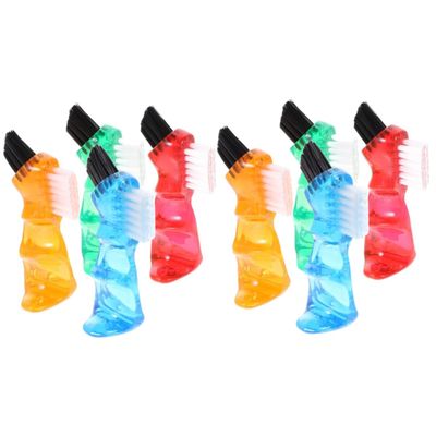 Beavorty 8pcs Mini Double-Head Denture Brush Toothbrush Portable Small for Oral Care Household Personal Cleaning Tool for Home Use