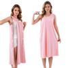 WEEOATAR Woman Post Shoulder Surgery Shirts Rehab Shirt,Recovery Tear Away T-Shirt,Full Open Shirt Dialysis Chemo Clothing, Pink,Long, M view 1