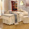 4-Piece Microfiber Massage Table Sheet Set Spa Beauty Bed Cover, Facial Bed Cover, Beauty Bedspreads Solid Color Salon Spa Massage Bed Cover (Color : Red, Size : 190x75cm(75x30inch)) (Brass 185x70cm view 1