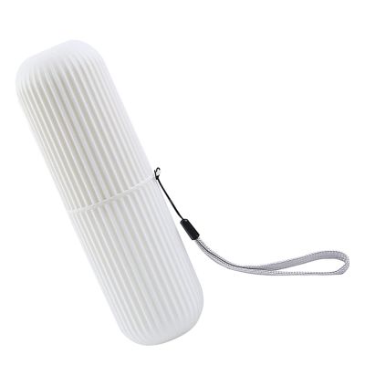 Trael Toothbrush and Toot aste Cup Holder, Portable Toothbrush Case, Toothbrush Case and Carrier for Traeling, Cam, Bathroom School, Business Trip(White)