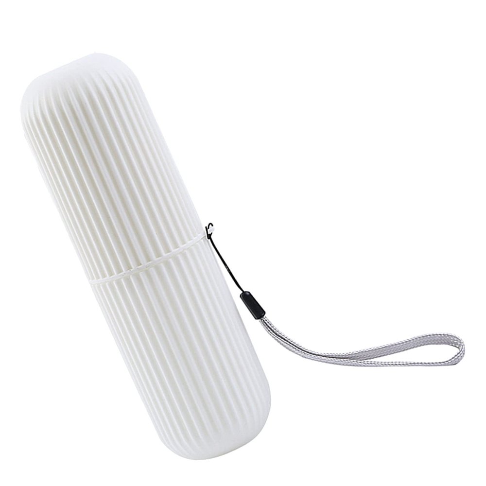 Trael Toothbrush and Toot aste Cup Holder, Portable Toothbrush Case, Toothbrush Case and Carrier for Traeling, Cam, Bathroom School, Business Trip(White)