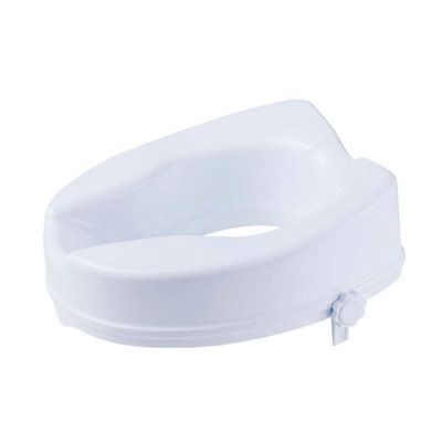 Raised Toilet Seat - Toilet Seat Riser with Safe Lock, Elderly And Handicap Toilet Seat Riser, Round Or Elongated Toilets,A 6CM