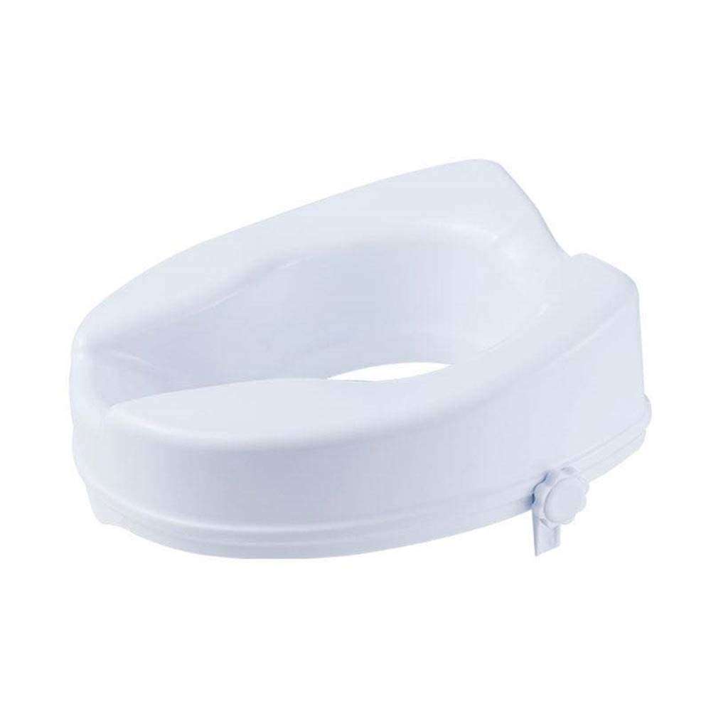 Raised Toilet Seat - Toilet Seat Riser with Safe Lock, Elderly And Handicap Toilet Seat Riser, Round Or Elongated Toilets,A 6CM