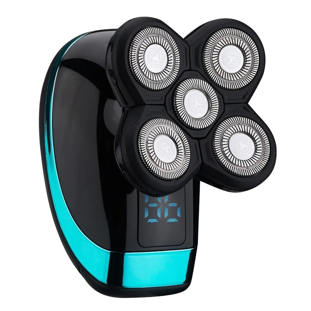 JQUAL Electric Razor for Men, Bald Head Clipper Rechargeable Face Beard Shaver 5 Floating Heads Electric Shaving Tool Multifunction Body Washable for Men