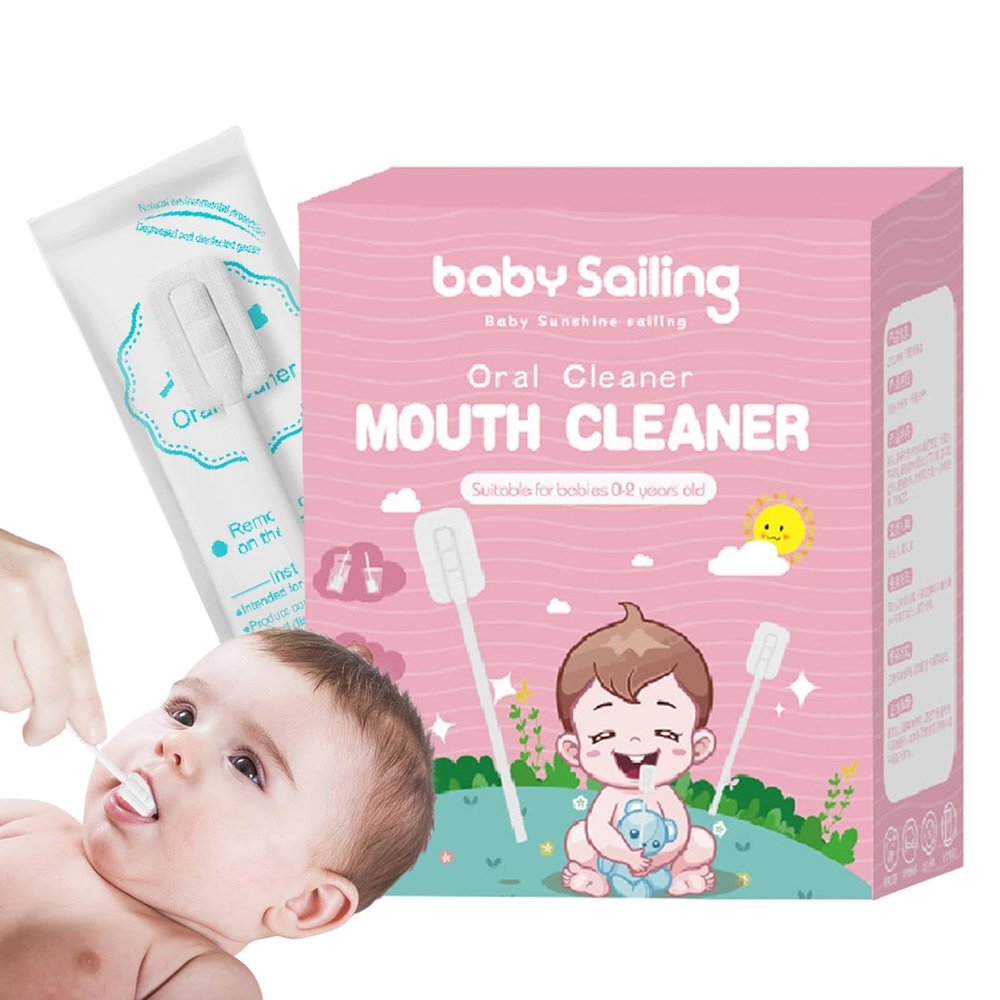 Hugsweet Baby Gauze Tongue Cleaner - Oral Gauze Gum Cleaner Stick - Flexible and Gentle Tongue Cleaner Skim Gauze, Comfortable and Portable Oral Tongue Gauze Gum Cleaner Stick for Tooth