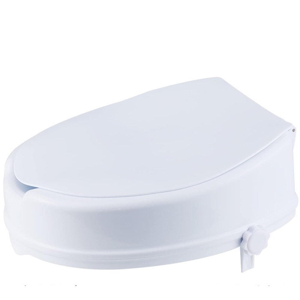 Raised Toilet Seats,Toilet Seat Riser with Safe Lock, Elderly and Handicap Toilet Seat Riser, Round Or Elongated Toilets,Bathroom Safety Extender Assists Disabled, Elderly, Handicapped