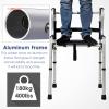 Compact Folding Tall Stand Upright Walker with Seat Front Wheels, Metal Walking Mobility Aids/Wide Rollator for Seniors Adults, Load 400 Lbs view 3