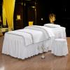 4-Piece Microfiber Massage Table Sheet Set, Facial Bed Cover, Beauty Bedspreads Solid Color Salon Spa Massage Bed Cover (Color : Gray, Size : 190x80cm(75x31inch)) (White 190x70cm(75x28inch)) view 1