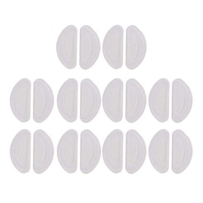 10 Pairs Self Adhesive Thin Soft Silicone Nosepads Non-Slip Eyeglass Nose Pads Glasses Support Nose Pads Easy to Use Eyeglass Nose Pads Silicone Screw in