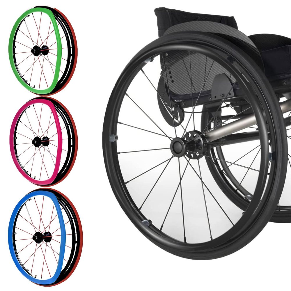 Non-Slip Wheelchair Push Rim Covers 24in - Rear Wheel Protective Hand Push Covers - Wear-Resistant Accessory for Wheelchair - 1 Pair by Wheelchair Cover
