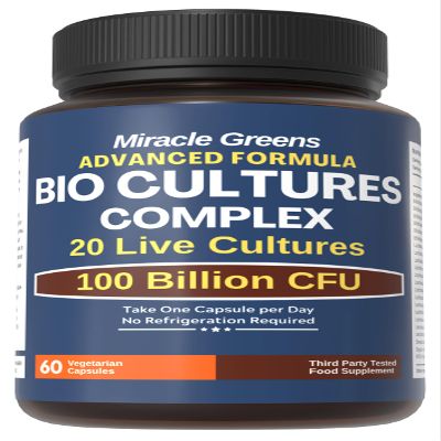 100 Billion CFU Bio Cultures - 20 Live Strains + Fibre | Gut Health Supplement for Women and Men | Including Lactobacillus and Bifidobacterium | Made in UK 2 Month Supply Just 1 Daily Capsule