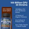 100 Billion CFU Bio Cultures - 20 Live Strains + Fibre | Gut Health Supplement for Women and Men | Including Lactobacillus and Bifidobacterium | Made in UK 2 Month Supply Just 1 Daily Capsule view 4