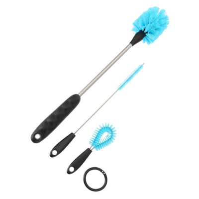 minkissy 3pcs Cleaning Brush for Glass Cup Bottle Long Handle Multi-function Nylon Bottle Brush Scrubber