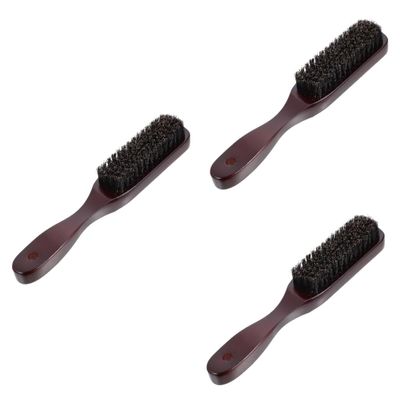 Beaupretty 3pcs Wooden Handle Beard Brush for Barber Salon and Home Use Facial Cleaning Brush for Male Care Supply