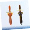 FRCOLOR 2pcs Boys and Girls Toothbrush Silicone Teether Toy Teething Brush Oral Care Tool for Toddlers Light Dark view 3