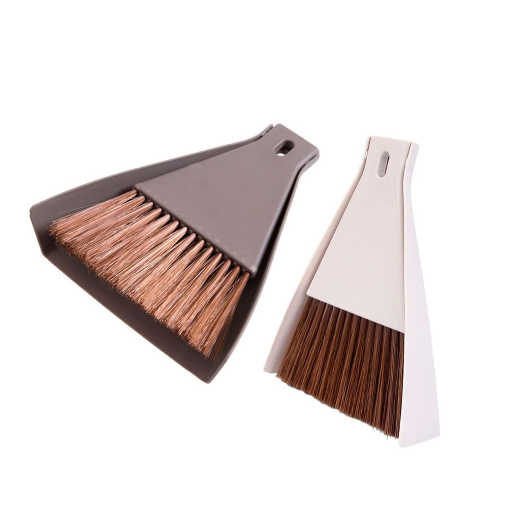 minkissy 2set Mini Broom Dustpan Computer Cleaning Brush Set Home Desktop Cleaning Mini Easy Storage Dust Pan Brushes