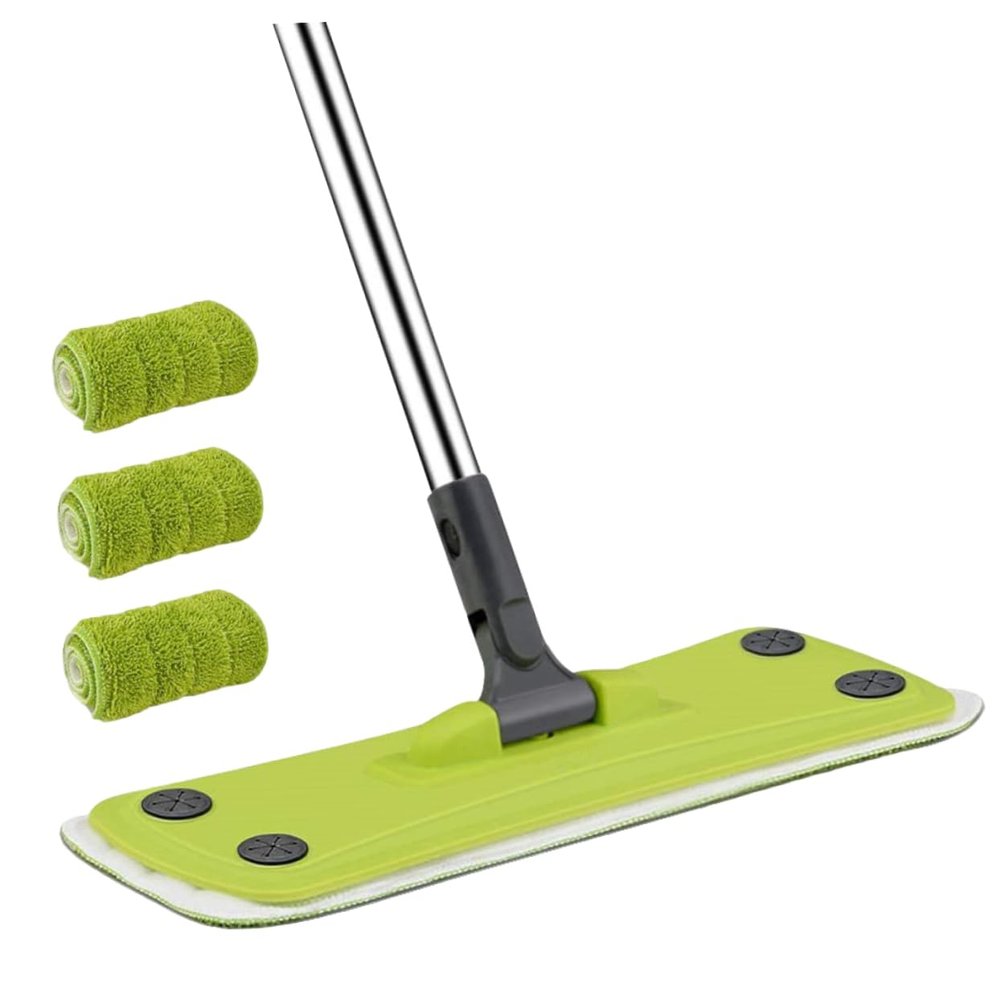 minkissy Microfiber Cleaning Mop 360 Swivel Head Hardwood Floor Mop Wet/dry Floor 3 Replacement Pads