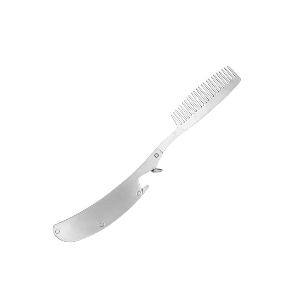VINTORKY Stainless Steel Beard Comb for Men Folding Mustache Hair Comb and Portable
