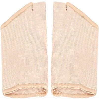 1 Pair Metatarsal Sleeve Pads for Women and Men Half Toe Bunion Sole Forefoot Gel Pads Cushion Half Sock Supports Prevent Calluses Blisters Diabetic Feet (Beige S)