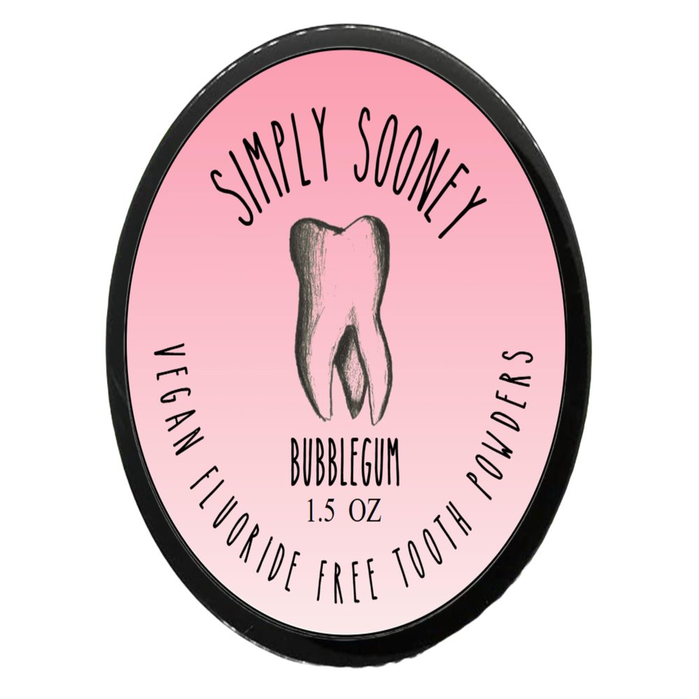 Simply Sooney Remineralising Vegan Mineral Tooth Powder I Chewing Gum Formula for Children I Natural Whitening I Stronger Teeth 42.5 g (42.5 g Jar)