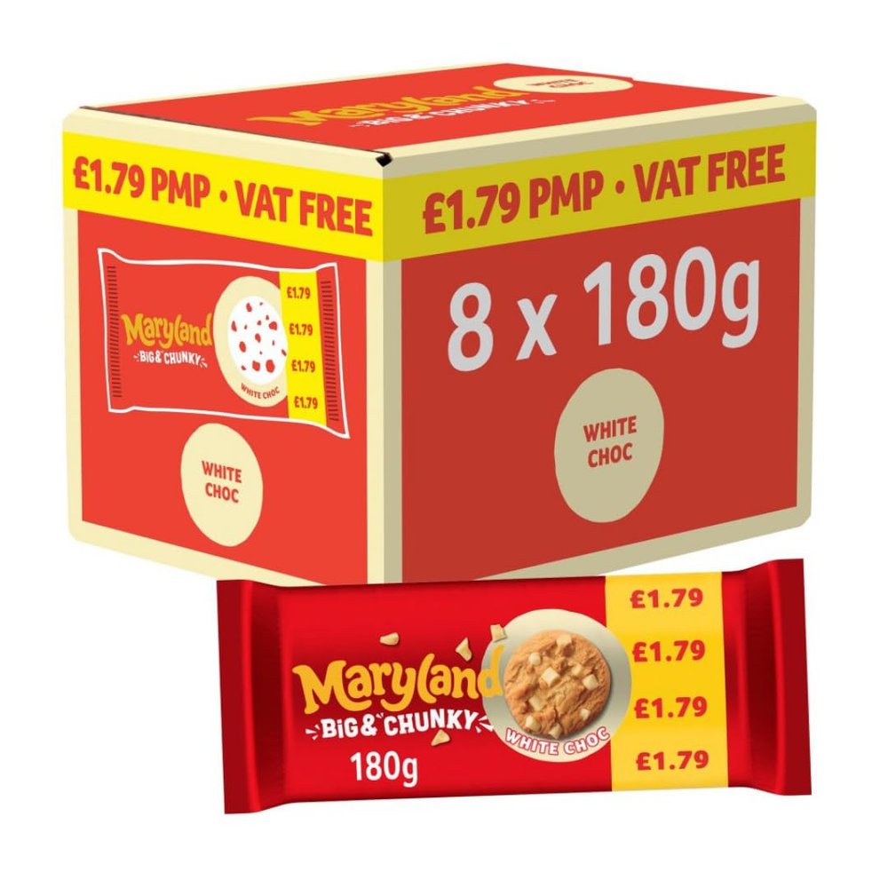 Chocolate Cookies Marylands - Biscuits Multipack (8x180g White Chocolate)