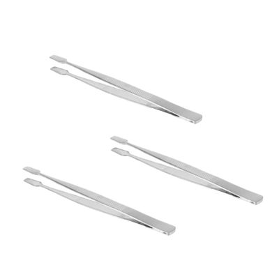 FOYTOKI 3pcs Stainless Steel Stamp Tweezer Set Nipper, Precision Tweezers for Stamp Handling and False Eyelash Application, Portable Tools for Collectors and Beauty Use