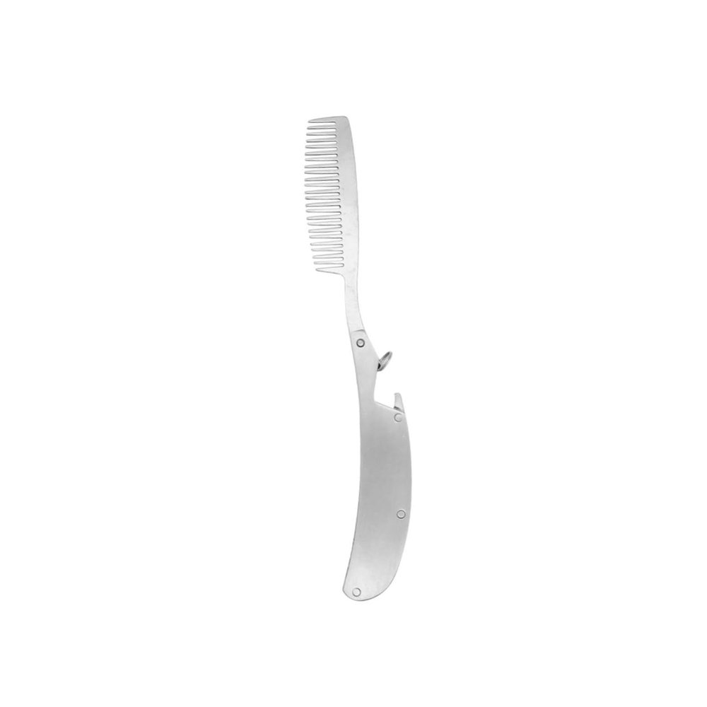 MAGICLULU Beard Combs for Men Mustache Comb Stainless Steel Beard Brush Portable Folding
