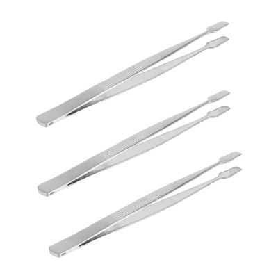 Beatifufu Stainless Steel Stamp Tweezer and False Eyelash Tweezer Set, 3pcs Portable Nipper for Precise Stamp Handling and Eyelash Application, Finish for Philately and Beauty Care