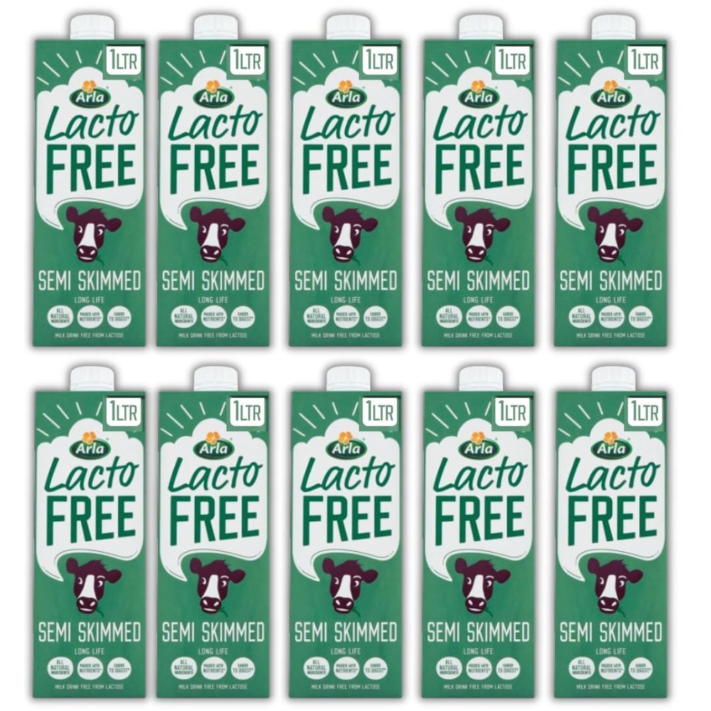 Lactose free UHT milk - Long Life Semi skimmed Lactofree - Easy To Digest Milk (10x1Litre)