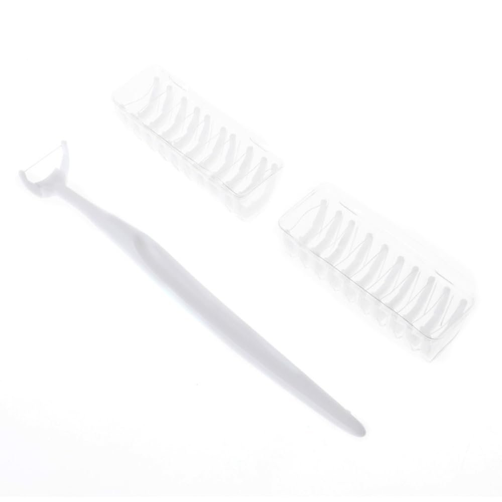 Dental Floss Clean Dental Flossers Kit with 20Pcs Disposable Flossers & 1Pcs Handle, Tooth Picks, Teeth Stick, Dental Care/Clean, White