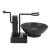 Niniang Hair Salon Metal Shaving Holder Set with Beard Brush Holder and Black Soap Cup Bowl view 1
