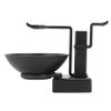 Niniang Hair Salon Metal Shaving Holder Set with Beard Brush Holder and Black Soap Cup Bowl view 3
