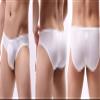 Adefeect Men's Erotic Briefs Shorts Ice Silk Underwear Sexy Breathable Bikini Sexy Underwear, White, L view 2