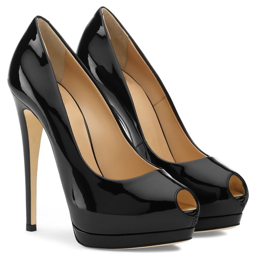 WOkismD Women's Thick Soled Stiletto Open Toe High Heels 6.29IN High Heels Suitable for Dresses Wedding Parties,Black,40